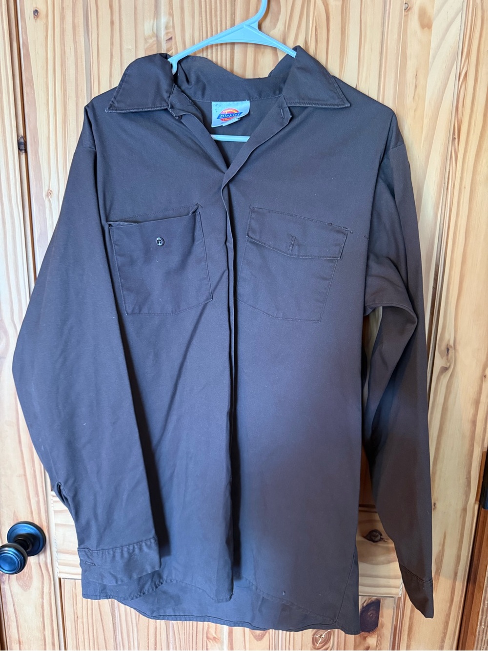 Dickies Brown Long-Sleeve Work Shirt